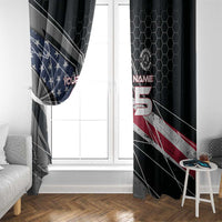 Custom American Flag Racing Window Curtain Dirt Bike Motocross Racewear Hexagon and Lightning - Wonder Print Shop
