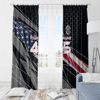 Custom American Flag Racing Window Curtain Dirt Bike Motocross Racewear Hexagon and Lightning - Wonder Print Shop