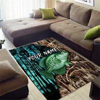 Crappie Fishing Customize Name Area Rug Forest and Camo Background in Outdoor Fishing - Wonder Print Shop