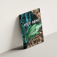 Crappie Fishing Customize Name Canvas Wall Art Forest and Camo Background in Outdoor Fishing - Wonder Print Shop