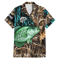 Crappie Fishing Customize Name Family Matching Mermaid Dress and Hawaiian Shirt Forest and Camo Background in Outdoor Fishing - Wonder Print Shop