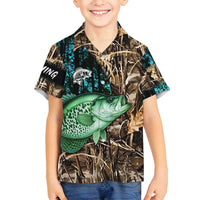 Crappie Fishing Customize Name Family Matching Tank Maxi Dress and Hawaiian Shirt Forest and Camo Background in Outdoor Fishing - Wonder Print Shop