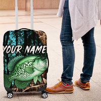 Crappie Fishing Customize Name Luggage Cover Forest and Camo Background in Outdoor Fishing - Wonder Print Shop