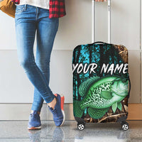 Crappie Fishing Customize Name Luggage Cover Forest and Camo Background in Outdoor Fishing - Wonder Print Shop