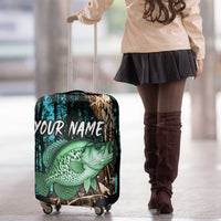 Crappie Fishing Customize Name Luggage Cover Forest and Camo Background in Outdoor Fishing - Wonder Print Shop
