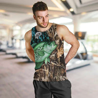 Crappie Fishing Customize Name Men Tank Top Forest and Camo Background in Outdoor Fishing - Wonder Print Shop