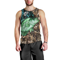 Crappie Fishing Customize Name Men Tank Top Forest and Camo Background in Outdoor Fishing - Wonder Print Shop
