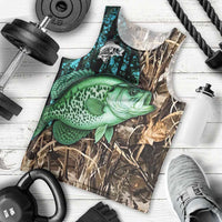 Crappie Fishing Customize Name Men Tank Top Forest and Camo Background in Outdoor Fishing - Wonder Print Shop