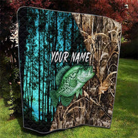 Crappie Fishing Customize Name Quilt Forest and Camo Background in Outdoor Fishing - Wonder Print Shop