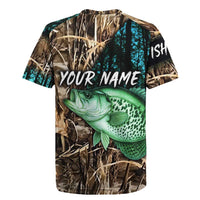 Crappie Fishing Customize Name Rugby Jersey Forest and Camo Background in Outdoor Fishing - Wonder Print Shop
