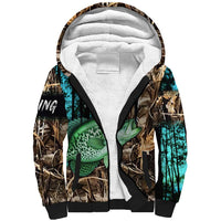 Crappie Fishing Customize Name Sherpa Hoodie Forest and Camo Background in Outdoor Fishing - Wonder Print Shop