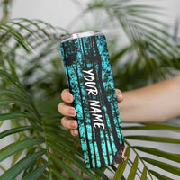 Crappie Fishing Customize Name Skinny Tumbler Forest and Camo Background in Outdoor Fishing - Wonder Print Shop