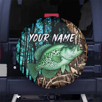 Crappie Fishing Customize Name Spare Tire Cover Forest and Camo Background in Outdoor Fishing - Wonder Print Shop