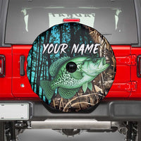 Crappie Fishing Customize Name Spare Tire Cover Forest and Camo Background in Outdoor Fishing - Wonder Print Shop