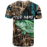 Crappie Fishing Customize Name T Shirt Forest and Camo Background in Outdoor Fishing - Wonder Print Shop