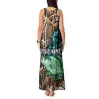 Crappie Fishing Customize Name Tank Maxi Dress Forest and Camo Background in Outdoor Fishing - Wonder Print Shop