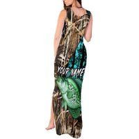 Crappie Fishing Customize Name Tank Maxi Dress Forest and Camo Background in Outdoor Fishing - Wonder Print Shop