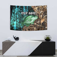 Crappie Fishing Customize Name Tapestry Forest and Camo Background in Outdoor Fishing - Wonder Print Shop