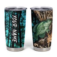 Crappie Fishing Customize Name Tumbler Cup Forest and Camo Background in Outdoor Fishing - Wonder Print Shop