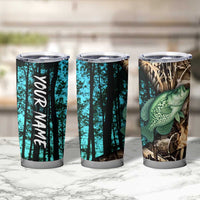 Crappie Fishing Customize Name Tumbler Cup Forest and Camo Background in Outdoor Fishing - Wonder Print Shop
