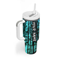 Crappie Fishing Customize Name Tumbler With Handle Forest and Camo Background in Outdoor Fishing - Wonder Print Shop