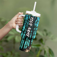 Crappie Fishing Customize Name Tumbler With Handle Forest and Camo Background in Outdoor Fishing - Wonder Print Shop