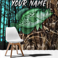 Crappie Fishing Customize Name Window Curtain Forest and Camo Background in Outdoor Fishing - Wonder Print Shop