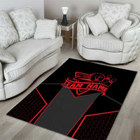 Bowling Team Area Rug Red and Black Strike Graphic and Custom Name Section - Wonder Print Shop