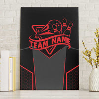 Bowling Team Canvas Wall Art Red and Black Strike Graphic and Custom Name Section - Wonder Print Shop