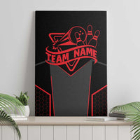 Bowling Team Canvas Wall Art Red and Black Strike Graphic and Custom Name Section - Wonder Print Shop