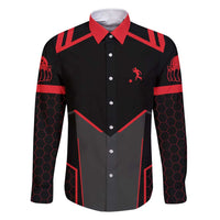 Bowling Team Family Matching Short Sleeve Bodycon Dress and Hawaiian Shirt Red and Black Strike Graphic and Custom Name Section - Wonder Print Shop