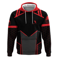 Bowling Team Hoodie Red and Black Strike Graphic and Custom Name Section - Wonder Print Shop