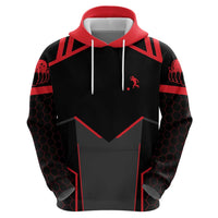 Bowling Team Hoodie Red and Black Strike Graphic and Custom Name Section - Wonder Print Shop