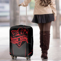 Bowling Team Luggage Cover Red and Black Strike Graphic and Custom Name Section - Wonder Print Shop