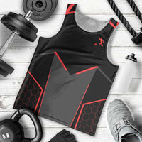 Bowling Team Men Tank Top Red and Black Strike Graphic and Custom Name Section - Wonder Print Shop