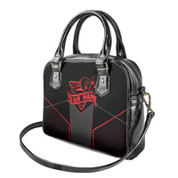Bowling Team Shoulder Handbag Red and Black Strike Graphic and Custom Name Section - Wonder Print Shop