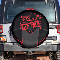 Bowling Team Spare Tire Cover Red and Black Strike Graphic and Custom Name Section - Wonder Print Shop
