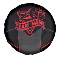 Bowling Team Spare Tire Cover Red and Black Strike Graphic and Custom Name Section - Wonder Print Shop