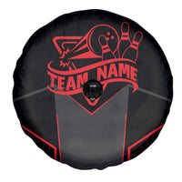 Bowling Team Spare Tire Cover Red and Black Strike Graphic and Custom Name Section - Wonder Print Shop