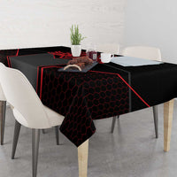 Bowling Team Tablecloth Red and Black Strike Graphic and Custom Name Section - Wonder Print Shop