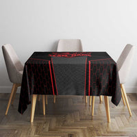 Bowling Team Tablecloth Red and Black Strike Graphic and Custom Name Section - Wonder Print Shop
