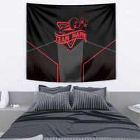 Bowling Team Tapestry Red and Black Strike Graphic and Custom Name Section - Wonder Print Shop