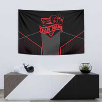 Bowling Team Tapestry Red and Black Strike Graphic and Custom Name Section - Wonder Print Shop