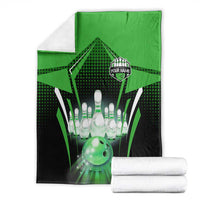 Bowling Team Design Blanket Green Strike Graphic and Custom Name Shield Accent - Wonder Print Shop