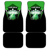 Bowling Team Design Car Mats Green Strike Graphic and Custom Name Shield Accent - Wonder Print Shop