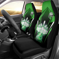 Bowling Team Design Car Seat Cover Green Strike Graphic and Custom Name Shield Accent - Wonder Print Shop
