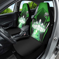 Bowling Team Design Car Seat Cover Green Strike Graphic and Custom Name Shield Accent - Wonder Print Shop