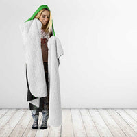 Bowling Team Design Hooded Blanket Green Strike Graphic and Custom Name Shield Accent - Wonder Print Shop