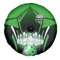 Bowling Team Design Spare Tire Cover Green Strike Graphic and Custom Name Shield Accent - Wonder Print Shop