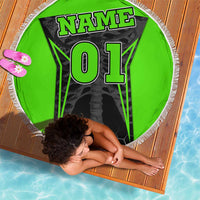 Personalized Skeleton Racing Beach Blanket Cool Bone Motorcycle Motocross Off-Road Riders Racewear - Wonder Print Shop